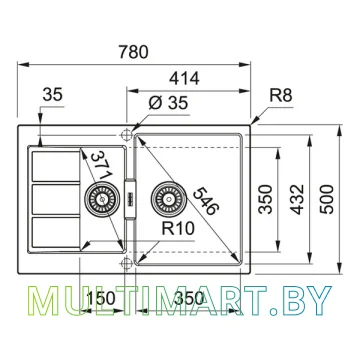 Кухонная мойка Franke Sirius 2.0 S2D 651-78 Tectonite (белый) картинка 2